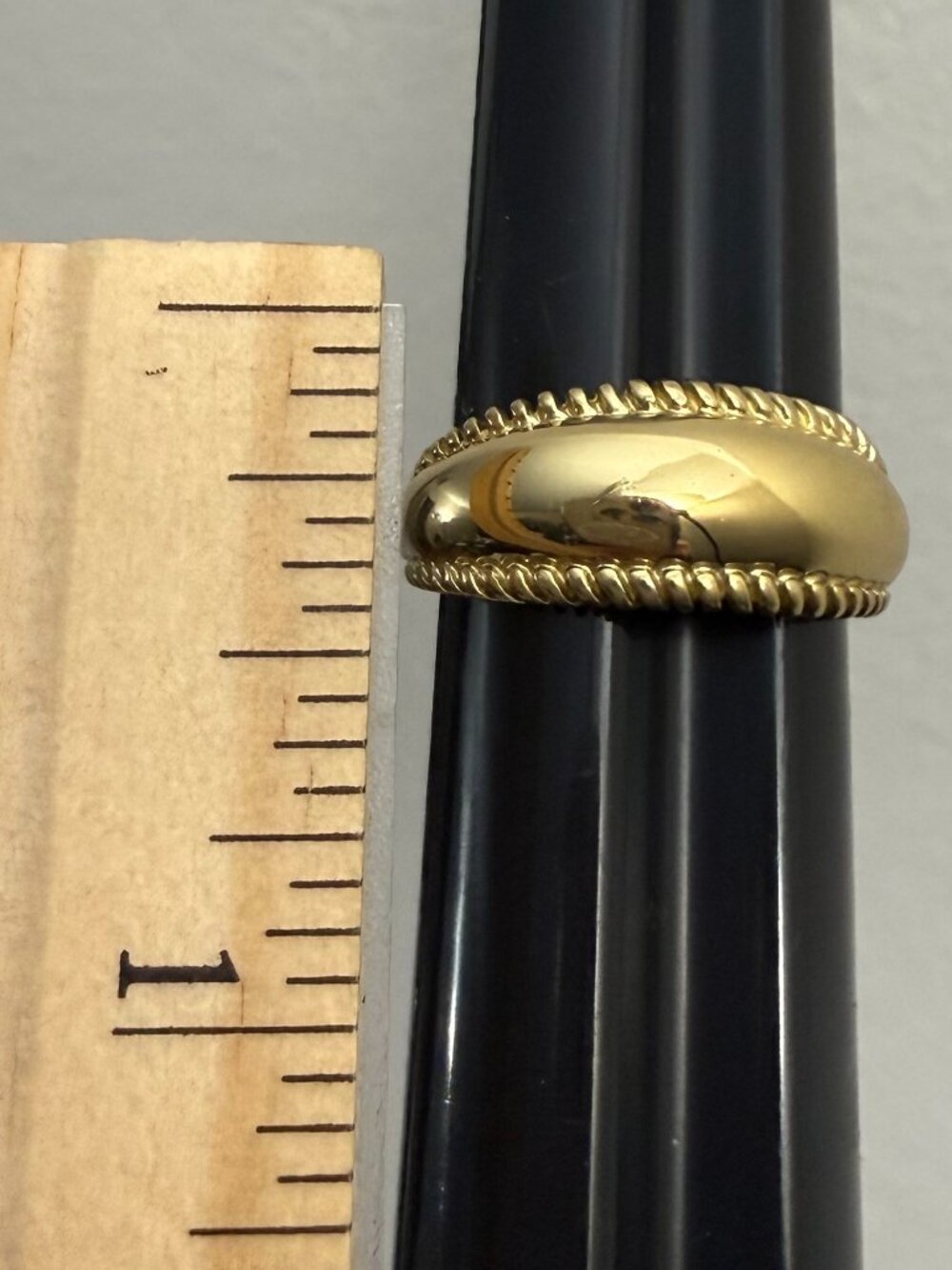 Authentic Carolyn Pollack Relios Solid Brass Domed Rope Edge Band Ring - Picture 2 of 16